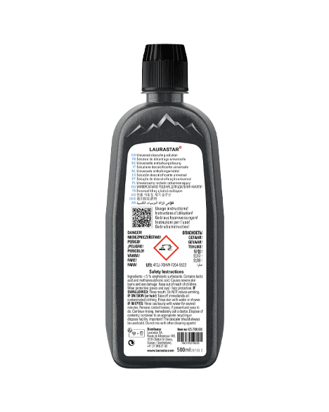 Sample bottle of descaling solution